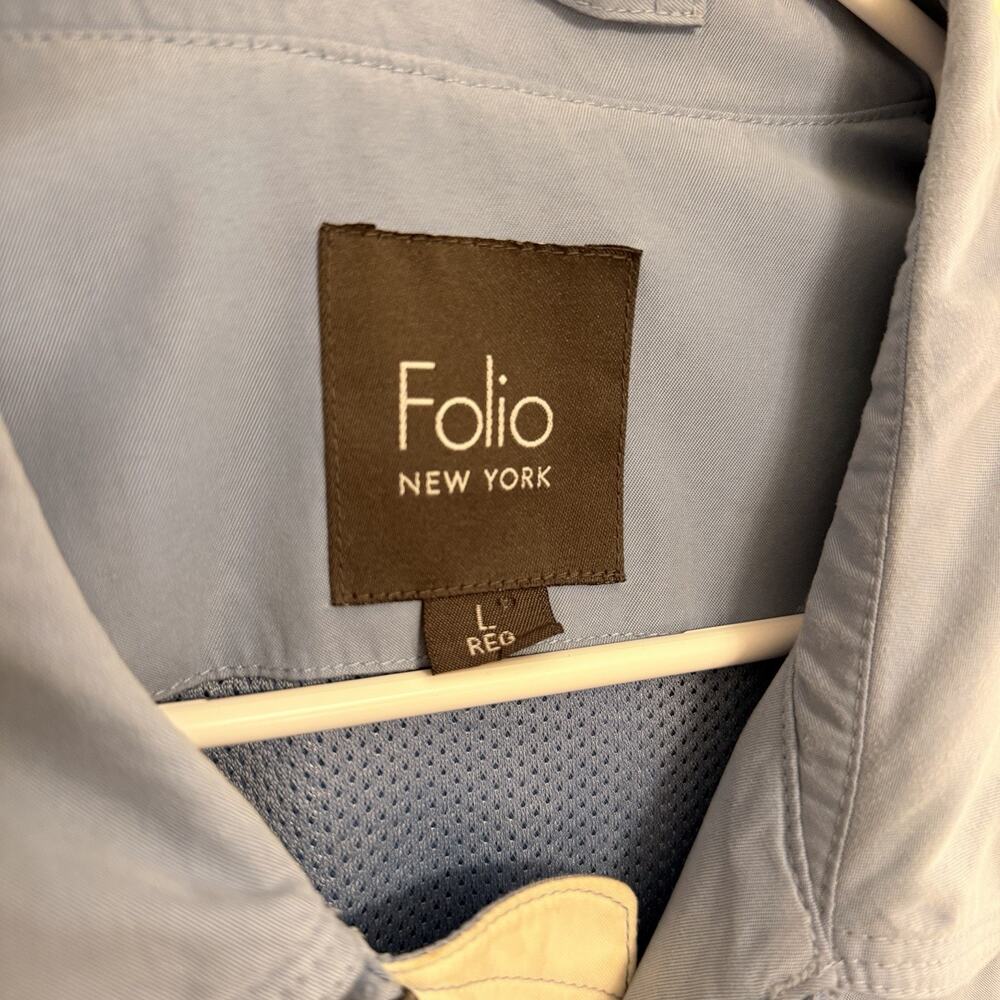 Vintage Folio New York Saks Fifth Avenue Blue Zip Up Jacket Mens L Harrington - Picture 3 of 16